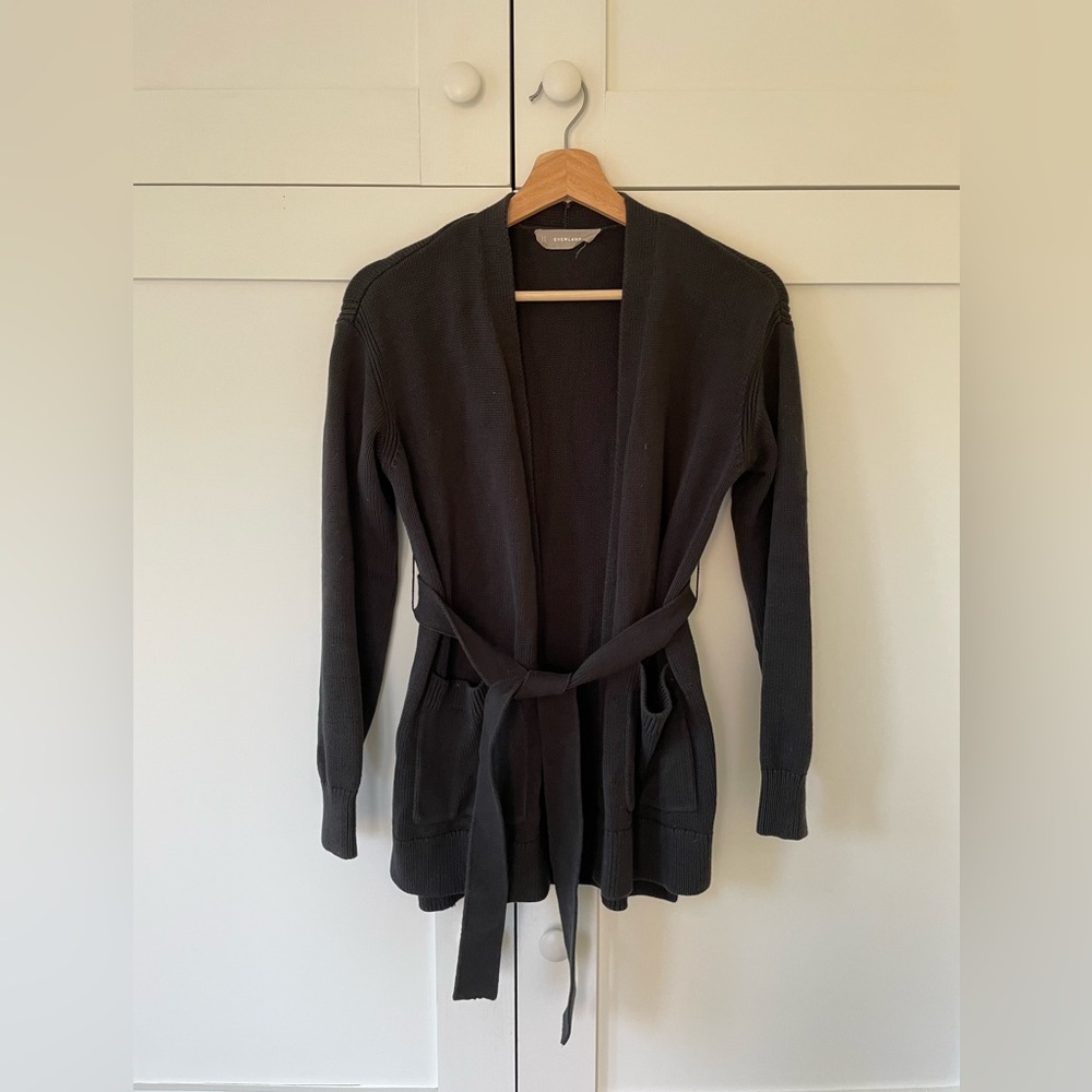 Everlane Cotton Tie Cardigan